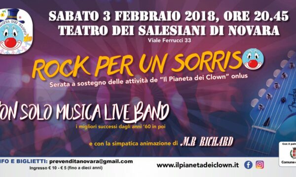 “Rock  per un sorriso”, il Pianeta Clown in scena al Teatro dei Salesiani di Novara