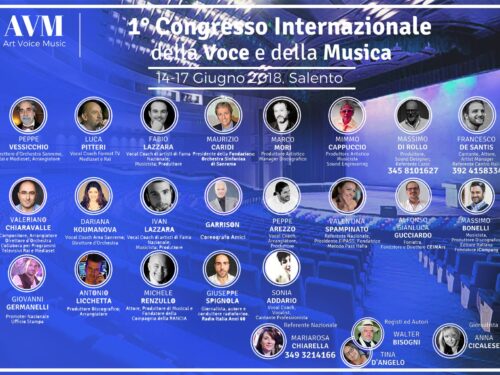 1° Congresso della Voce e della Musica “, 14-17 Giugno 2018 – Salento
