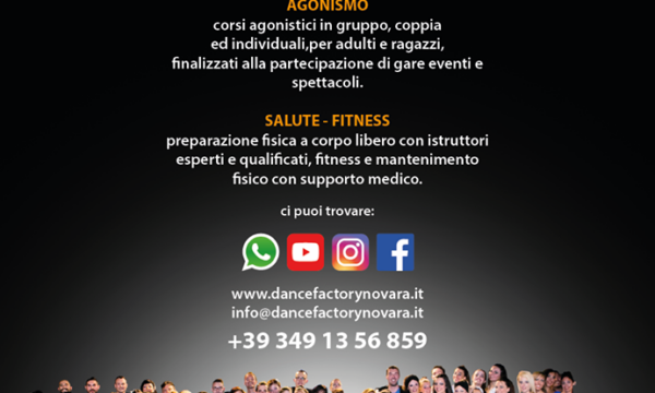 Ripartono i corsi di ballo alla DanceFactory di Novara